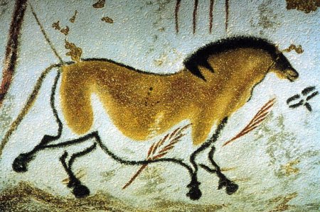 Лошадь пещера Ласко Франция Наскальная живопись палеолита