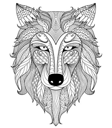 Раскраскаантистрес волк