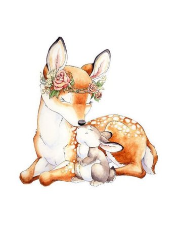 Акварельные животные для детей