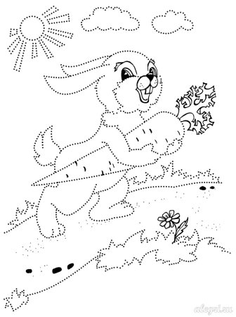 Обведи по точкам животные