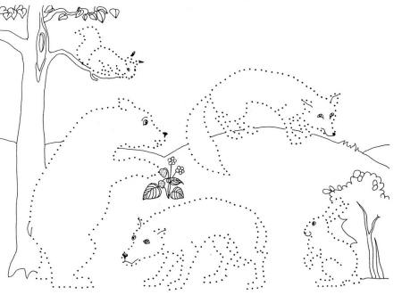 Животные по точкам для детей