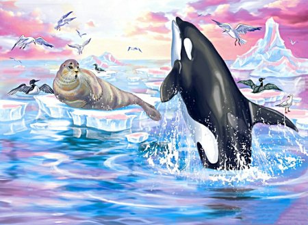 Животные севера для детей косатка