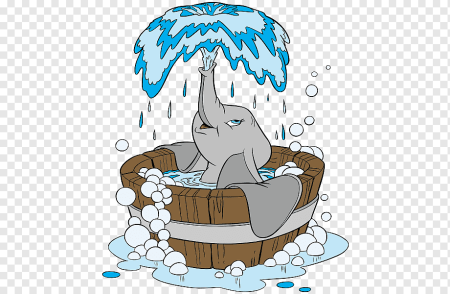 Слоненок Дамбо купается