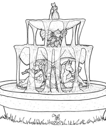 Раскраска фонтаны Петергофа