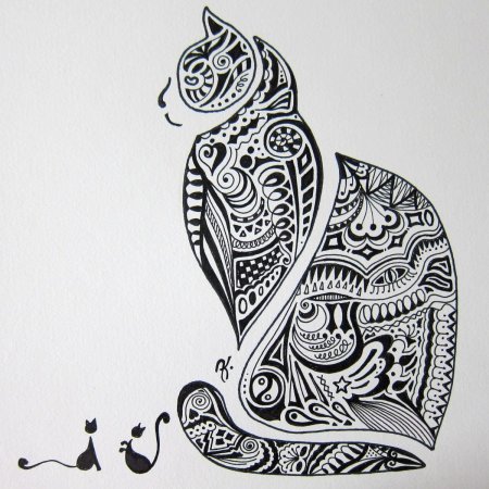 Зентангл кошка