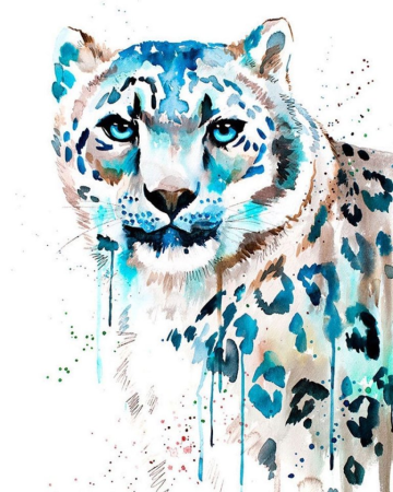 Барс акварелью