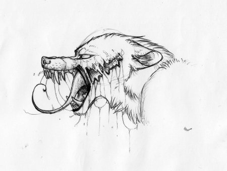 Злой волк набросок