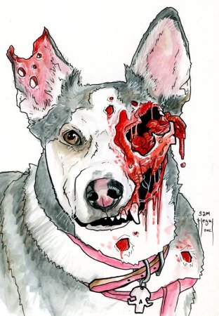 Страшные волки карандашом