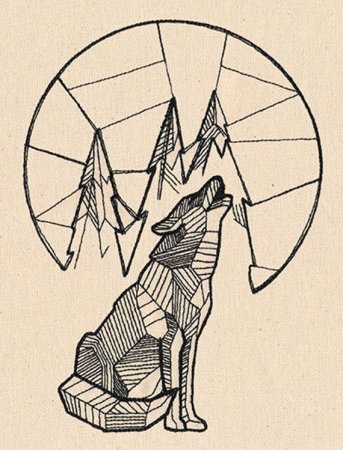 Эскиз тату лайнворк животные