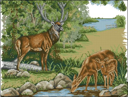 Вышивка крестом природа животные