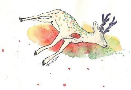 Волк лежит карандашом