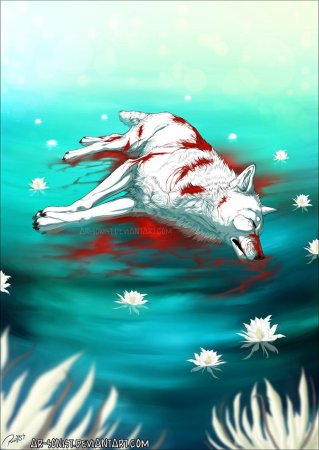 Грустный волк арт