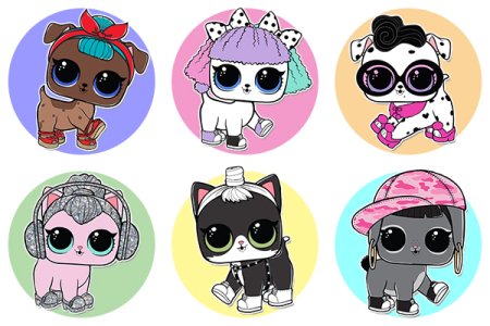 ЛОЛ питомцы цветные
