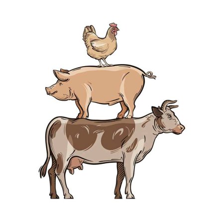 Корова и свинья