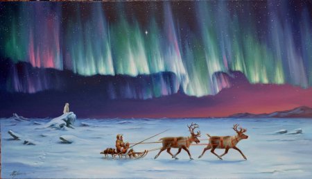 Картина и Харченко Северное сияние