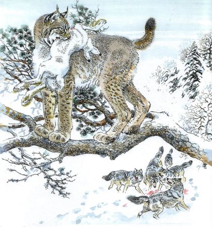 Художник анималист Вадим Горбатов Рысь