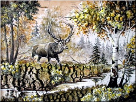 Лось на бересте