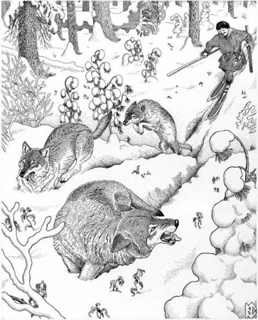 Охота рисунок карандашом
