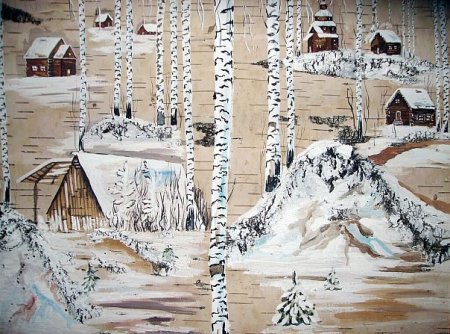 Зимние узоры на бересте