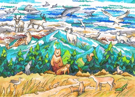 Рисование животные в лесу