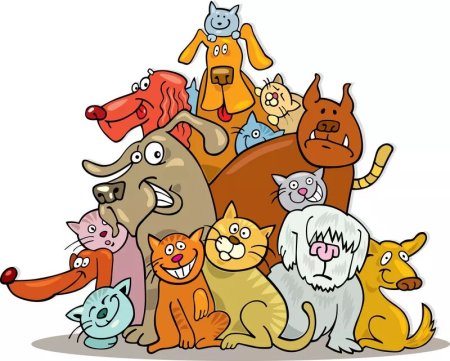 Кошка и собака мультяшные