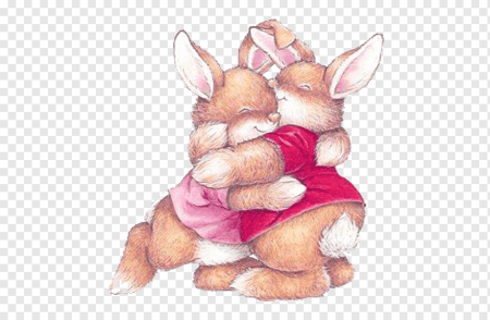 Зайчики обнимаются