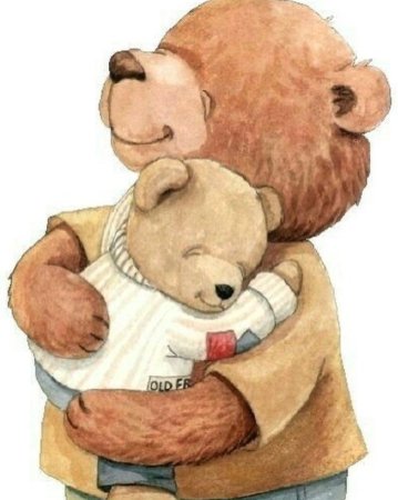 Мишка обнимает