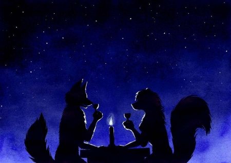 Лиса под звездным небом