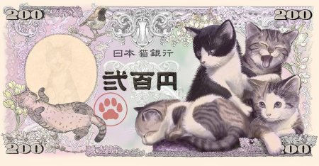 Японские деньги с котами