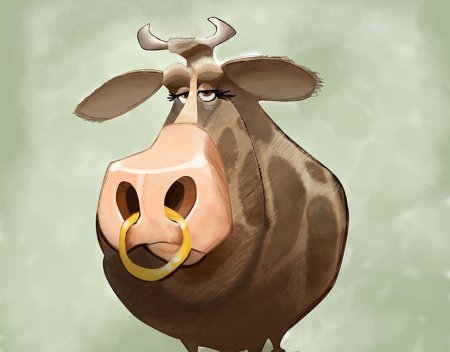 Смешной бык
