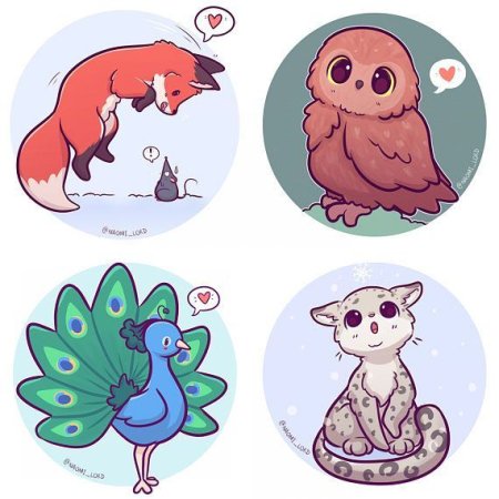 Стикеры "милые животные"