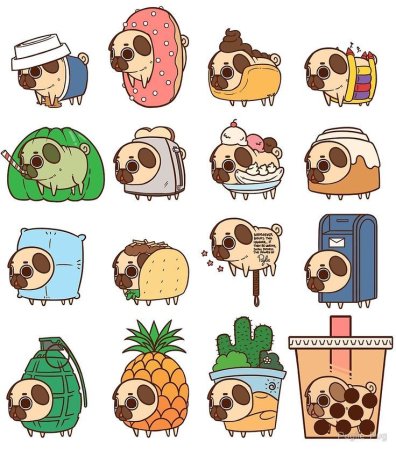 Puglie Pug рисунки