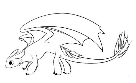 Раскраска Беззубик ночная фурия