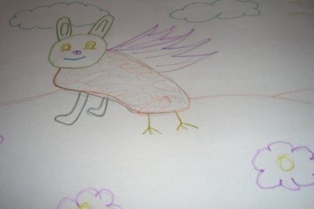 Детский рисунок несуществующего животного
