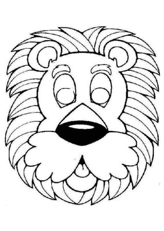 Маска Льва раскраска для детей