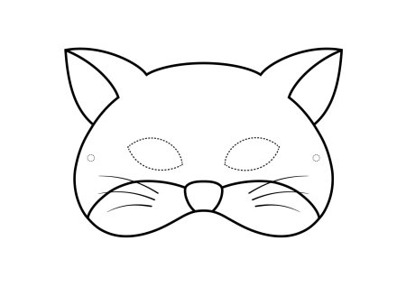 Маска кошки трафарет