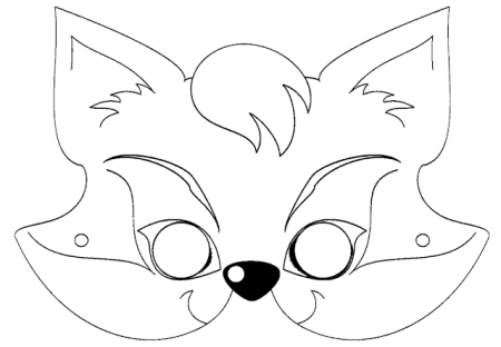 Маска лисички раскраска