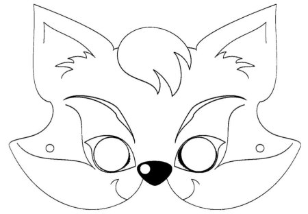 Маска лисички раскраска