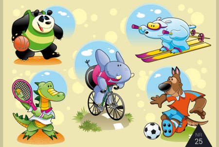Спортивные животные вектор