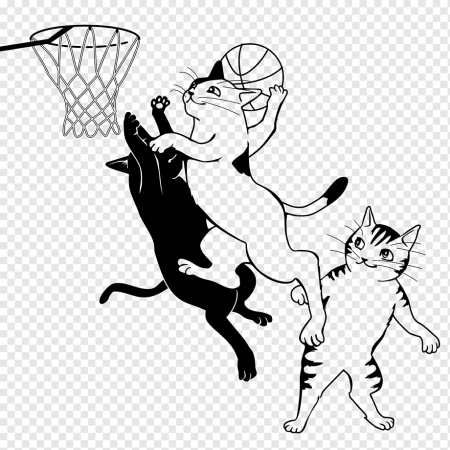 Раскраска котик с мячиком