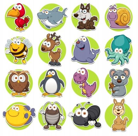 Животные в кружочках