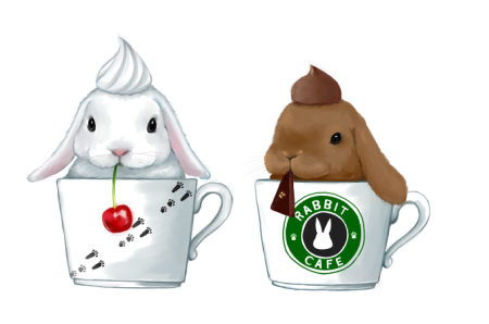 Милый зайчик в чашке