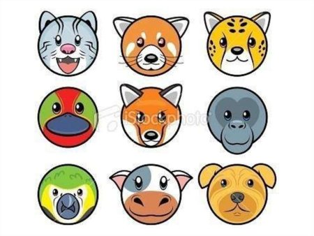 Морды животных в круге