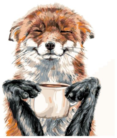 Картина по номерам Лис кофеман