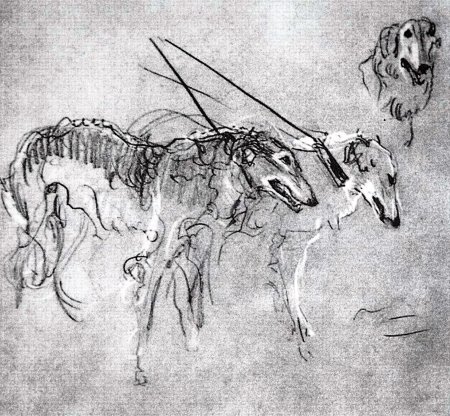 Валентин Серов. Борзые царской охоты. 1900-1901