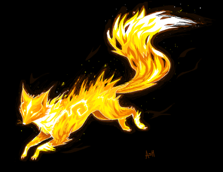 Лиса с огненным хвостом