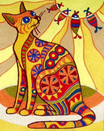 Ниткография коты