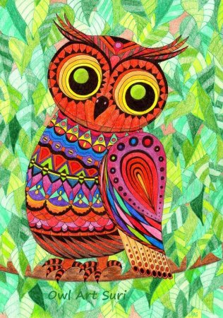 Сова декоративная живопись
