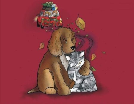 Плакат не бросайте животных