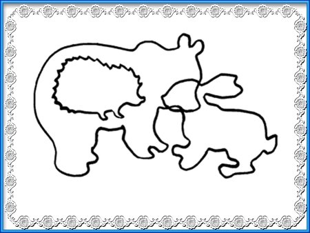 Узнай по контуру животных